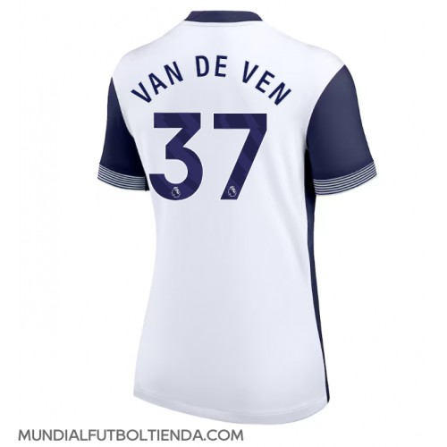 Camiseta Tottenham Hotspur Micky van de Ven #37 Primera Equipación Replica 2024-25 para mujer mangas cortas